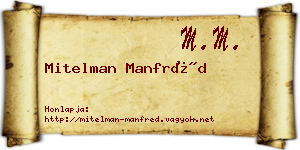 Mitelman Manfréd névjegykártya